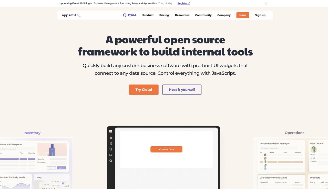 AppSmith - 低代码内部工具构建平台，适用于快速搭建管理后台、仪表盘与企业内部应用